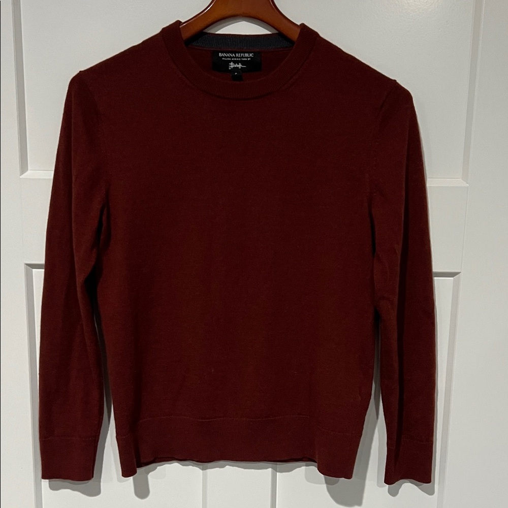 Banana Republic Baruffa Pullover Knit Merino Wool Sweater Soft Sz S